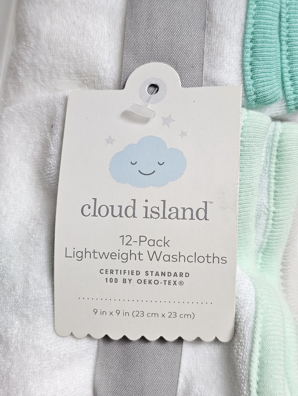Cloud Island 12 Pack Baby Washcloths Cotton Soft Infant White Multi